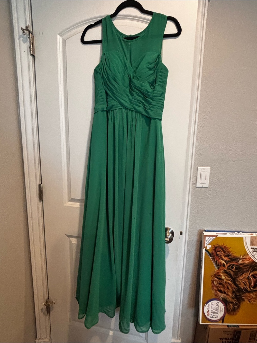 Azazie Green Chiffon Sleeveless Maxi Dress